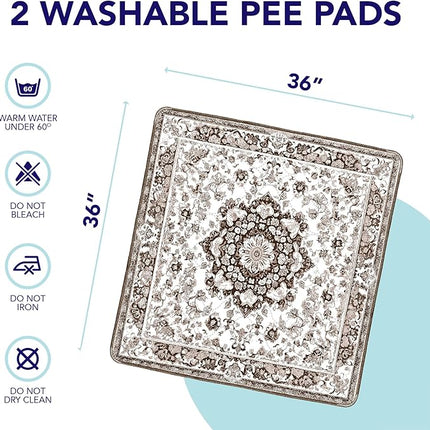 PUPIBOO Washable Pee Pads for Dogs and Cats - Super Absorbent Reusable Puppy Training Pads - 100% Waterproof, Leak-Proof & Non-Slip Whelping Pads for Pet Housebreaking