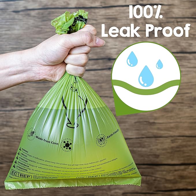 YORJA Dog Poop Bags Rolls, 720 Pet Waste Bags, 100% Leak Proof Extra Thick and Strong Corn Starch Blend