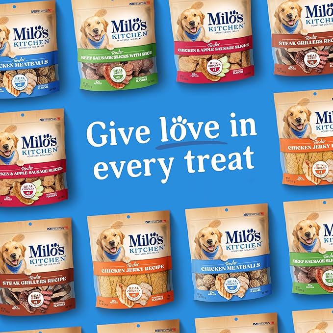 Milo's Kitchen Homestyle Dog Treats, Chicken Meatballs, 28 Ounce, High Protein, No Artificial Flavors