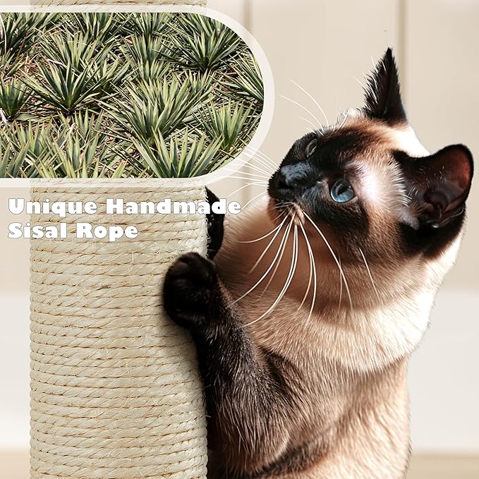 Yaheetech 54in Cat Tree Cat Tower w/Scratching Posts, Double Condos and Dangling Balls Kittens Pet House Play, Light Gray