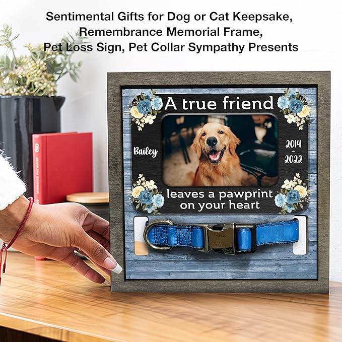 Dog Memorial Gifts Personalized Loss Of Pet Dog Memorial Picture Frame Pet Loss Gift Dog Personalized Custom Pet Memorial Cat Picture Collar Frames Memory Boxes For Keepsakes Death Remembrance