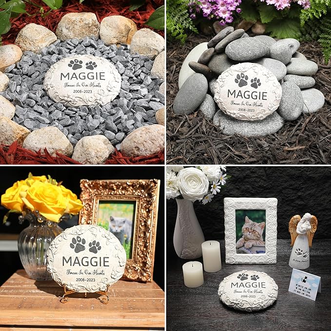 77 Personalized Cat Memorial Stone Designs – Outdoor Weatherproof Pet Memorial Stone for Headstone, Tombstone, Gravestone, and Grave Marker – Cat Memorial Gifts for Loss of Cat