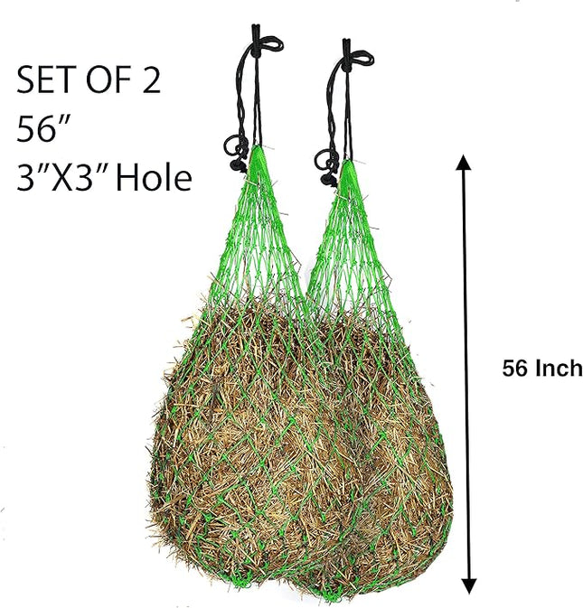 Majestic Ally Hay Net, Set of 2, Length - 54”, Holes 3"x3" for Horses