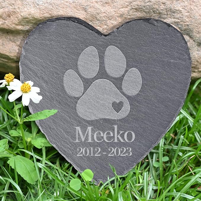 Pet Memorial Stones, Gifts, Loss of Sympathy Dog Gifts for Dog, Bereavement Grave Marker, in Memory - Style H, 6''x6''/15x15cm
