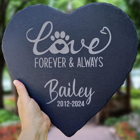 Dog Memorial Gifts for Loss of Dog, Cemetery Decorations for Grave, Pet Loss Sympathy Gift, Personalized Remembrance Garden Stone, Cat Lovers Heaven Grave Markers Bereavement Headstone (A07H)
