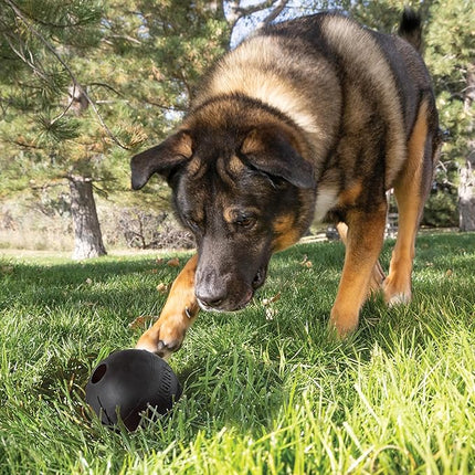 KONG Extreme Ball with Hole - Fetch Toy - Durable Dog Toy for Training, Interactive Playtime & More - Natural Extreme Rubber Ball - Black - for Large Dogs