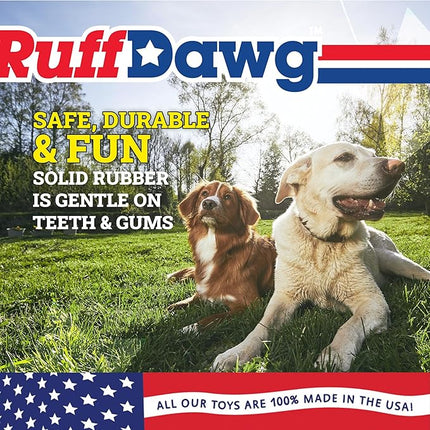 Ruff Dawg Ball – Durable Rubber Dog Toy – Made in USA – Bouncy Ball in Bright Neon Colors – Great for Fetch, Teething & Outdoor Play, Floats in Water