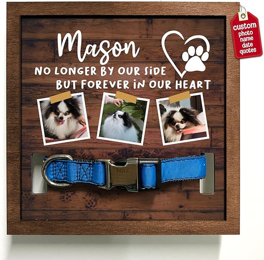 Personalized Dog Picture Frames Pet Memorial Dog for Daughter from Mom Best Ever for Dog Lovers Wall Decor TableTop Loss Sign Wood Frame with Collar Sympathy Pet Loss