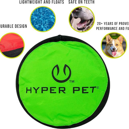 Hyper Pet Flippy Flopper 9" Flying Disc Soft Dog Toy, Floats in Water & Safe on Teeth, for All Breeds, Pack of 5 (Colors May Vary)
