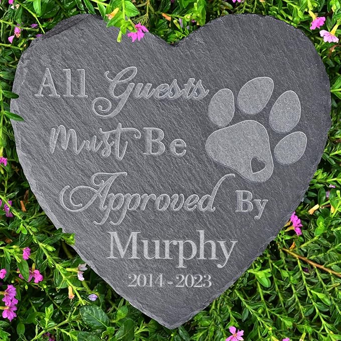 Personalized Dog Memorial Stones - in Memory of Dog Cat Gifts - Pet Sympathy Memorial Gifts - Personalized Pet Grave Markers - Loss of Dog Tombstone - Sympathy Stone for Loss of Pet