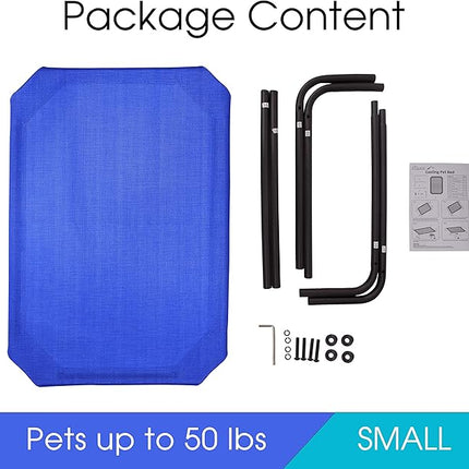 PHYEX Raised Pet Cot for Small Pets, Elevated Dog Bed with Breathable Mesh, Sturdy Steel Frame for Indoor & Outdoor Use, Non-Slip Design, Easy Clean, 33-Inch Blue