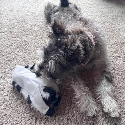 SPOT Skinneeez Crinklers Cow - Stuffing-Free Dog Toy with Crinkle & Squeaker Sounds, Durable for Moderate Chewers, Tug Toy for Small Dogs & Puppies, 14in