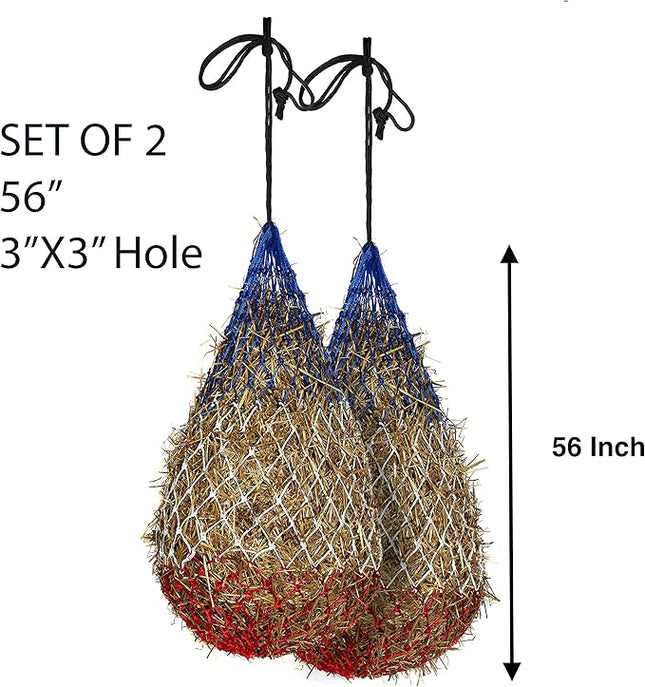 Majestic Ally Hay Net, Set of 2, Length - 54”, Holes 3"x3" for Horses