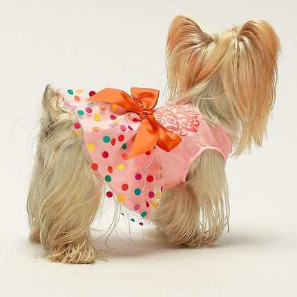 Fitwarm Happy Easter Day Dog Dress 100% Cotton Girl Dog Clothes Easter Bunny Dogs Dresses Pet Apparel Doggie Tutu with Bowknot Cat Clothing Puppy Dresses Doggy Costume Attire Orange XX-Small