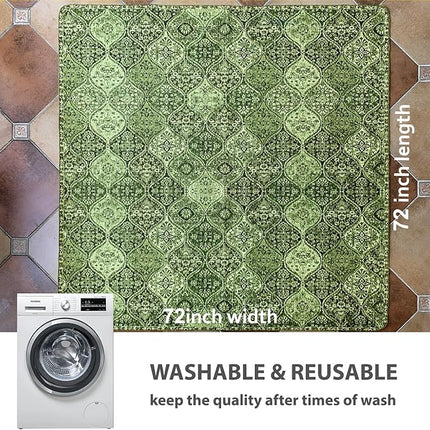 nunubaby 2PACK Washable Pee Pads for Dogs, Stylish, Non-Slip and Leak-Proof Pee Pads. Reusable Potty Pads for Dogs for Crates and Floors.(Green/Multi, 72" x72")