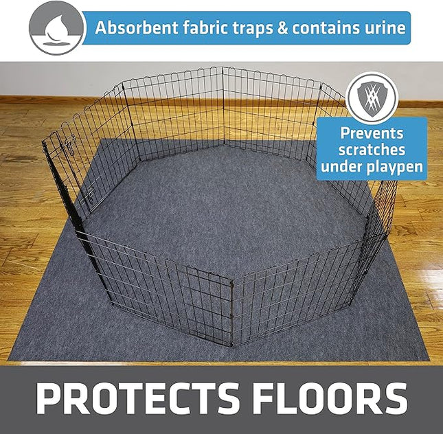 Drymate Jumbo Dog Playpen Mat (60x74), Super Absorbent, Waterproof, Slip-Resistant, Machine Washable, Reusable Puppy Pad for Training, Whelping, Housebreaking, Incontinence, Crate, Kennel (USA Made)