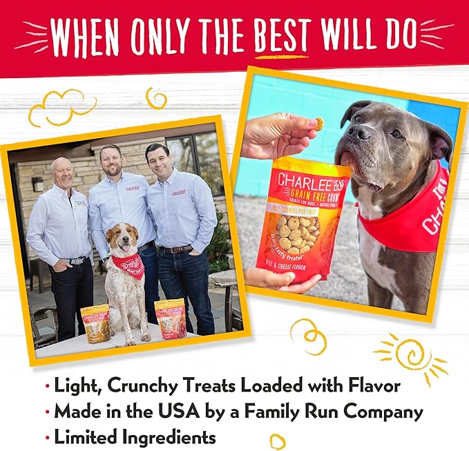 Charlee Bear Crunch Grain Free Dog Treats, Chicken, Pumpkin and Apple, 2 Ounce Resealable Bag, Low Calorie Training Treats for Dogs, Limited Ingredient, Healthy, Crunchy Dog Snacks, Made in USA