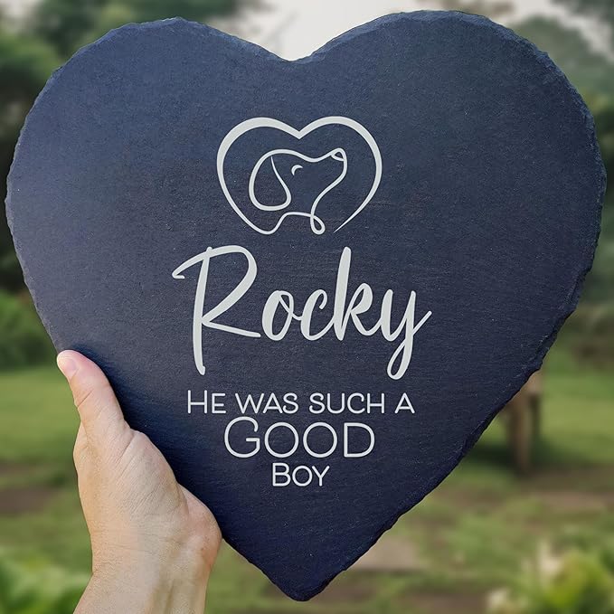 Dog Memorial Gifts for Loss of Dog, Cemetery Decorations for Grave, Pet Loss Sympathy Gift, Personalized Remembrance Garden Stone, Cat Lovers Heaven Grave Markers Bereavement Headstone (A10H)