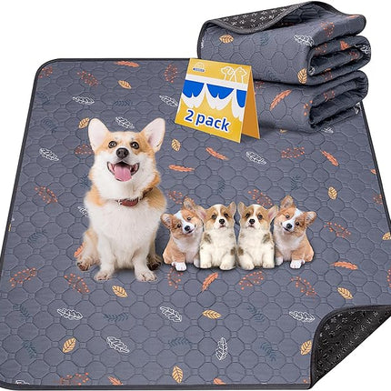 Sunheir 2-Pack Extra Large Reusable Dog Mat for Floor, Waterproof Dog Playpen, Super Absorbent Washable Pee Pads for Dogs, Pet Whelping Mat, Potty Training - 36" x 72"