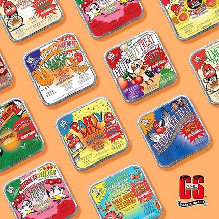 C&S Fruit n’ Nut Suet Treat, Suet Cakes for Wild Birds Including Robins, Blue Jays, Bluebirds, Tanagers, Thrushes and More, 8 Pack