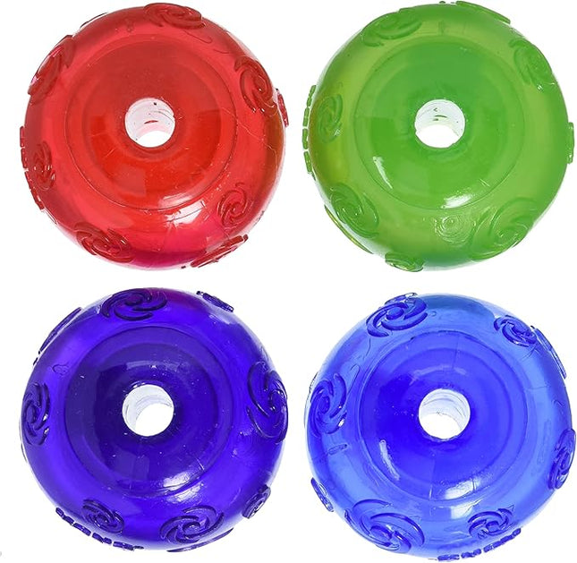 KONG Dog Squeezz Ball Medium Assorted Colors Green, Red, Blue, Purple 4pk