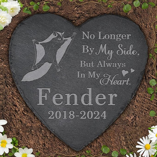 Pet Memorial Stone Flying Squirrel - Flying Squirrel Headstone - Flying Squirrel Memorial Stone - Flying Squirrel Memorial Gifts - Loss of a Flying Squirrel - Flying Squirrel Loss Gifts (Heart-Shaped)