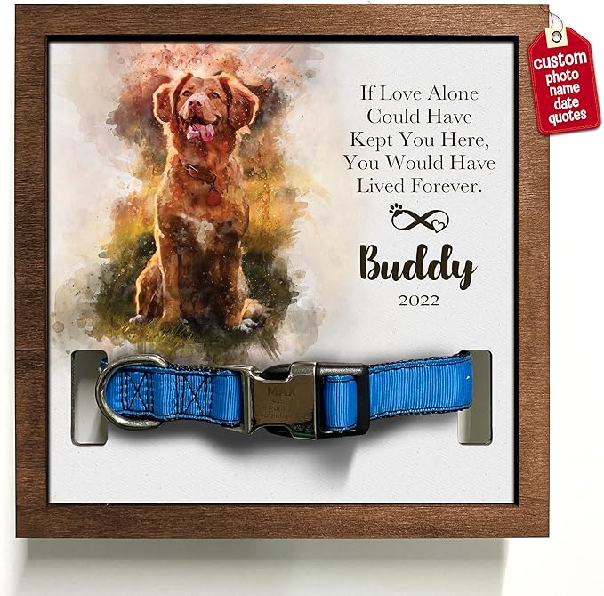 Personalized Pet Memorial Gifts Water Color Dog Picture Frame Dog Loss Sympathy Memorial Frames For Pictures Sympathy Gifts Keepsake Bereavement Funerary Decor Wall Best