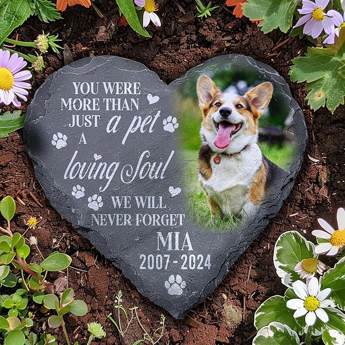 Personalized Dog Memorial Gifts for Loss of Dog, Custom Pet Memorial Stone with Photo Name Date, Stones for Dogs, Gift for Cat Lovers, Bereavement Sympathy Gift for Pet Lover, Quote 9