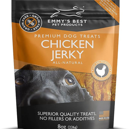 Emmy's Best EBPP Chicken Jerky Dog Treats Made in USA - 100% Natural Jerky Treats Made with Real Chicken - Grilled Chicken Strips for Medium Dogs, Large and Small Dogs - 8oz Bag