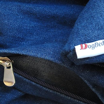 Dogbed4less Orthopedic Dog Bed with Memory Foam for Medium Large Pet, Waterproof Liner, Durable Denim Blue Cover, 41X27X4 Inch (Fit into 42X28 Crate)