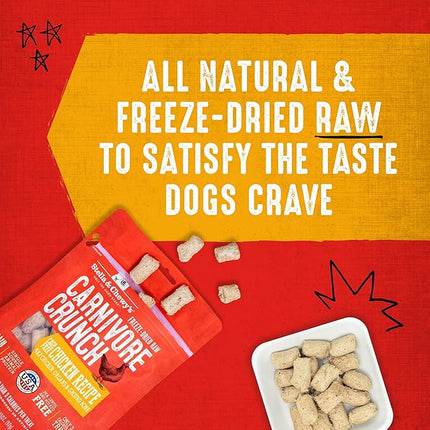 Stella & Chewy's Freeze-Dried Raw Dog Treats - Carnivore Crunch for Training - Natural Limited Ingredient, Grain-Free - Perfect for Picky Eaters - Chicken Recipe - 3.25 oz Bag