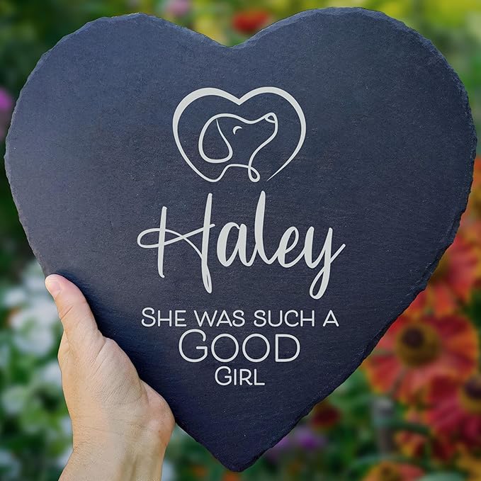 Dog Memorial Gifts for Loss of Dog, Cemetery Decorations for Grave, Pet Loss Sympathy Gift, Personalized Remembrance Garden Stone, Cat Lovers Heaven Grave Markers Bereavement Headstone (A11H)