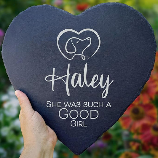 Dog Memorial Gifts for Loss of Dog, Cemetery Decorations for Grave, Pet Loss Sympathy Gift, Personalized Remembrance Garden Stone, Cat Lovers Heaven Grave Markers Bereavement Headstone (A11H)