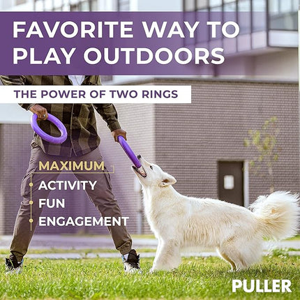 Puller Outdoor Dog Ring Toys - Dog Fetch Toy & Tug of War Dog Toy for Small Medium Large Dogs - Dog Ball & Soft Dog Frisbee Alt - Outside Dog Yard Toys - Big Dog Pull Toy - Dog Agility Jumps Tool