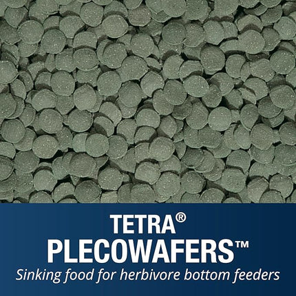 Tetra PlecoWafers for Algae-Eating Fish, 6.5 Ounces, Complete Daily Diet for Herbivore Bottom-Feeding Aquatic Pet, Sinking Fish Food to Support Digestibility