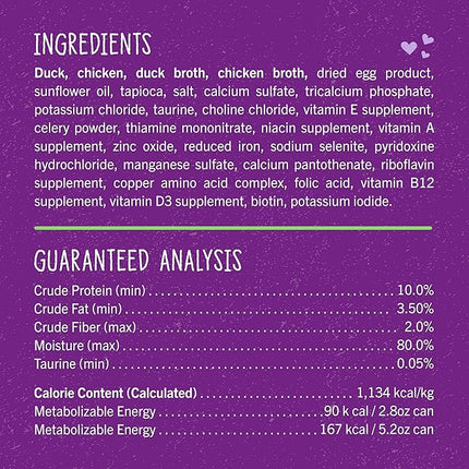Stella & Chewy's Carnivore Cravings Purrfect Paté - Premium Grain-Free Wet Cat Food - Duck & Chicken Recipe - High Protein with Bone Broth - Perfect for Picky Eaters - 2.8oz Cans (24 Pack)