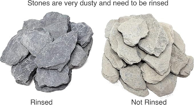 Capcouriers Small Slate Stones (Slate Stones 2 LBS) - Natural Slate Rocks - Range from 1 to 2 inches (Stones are Dusty)