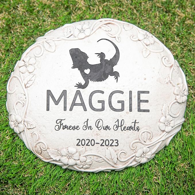 Personalized Bearded Dragon Memorial Stone, Pet Grave Markers Bearded Dragon, Bearded Dragon Headstone, Bearded Dragon Tombstone, Bearded Dragon Gravestone, Bearded Dragon Memorial Gifts