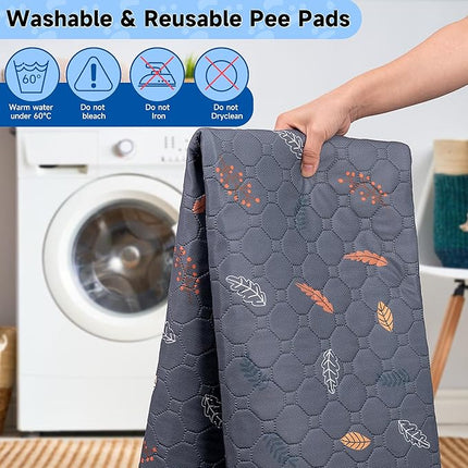 Washable Pee Pads for Dogs - 2 Pack Puppy Pads with Super Absorbent, Non-Slip, Reusable Pee Pads Specifically Designed for Dog Playpen, Crate, Whelping Box, Floor - 36" x 41", Grey