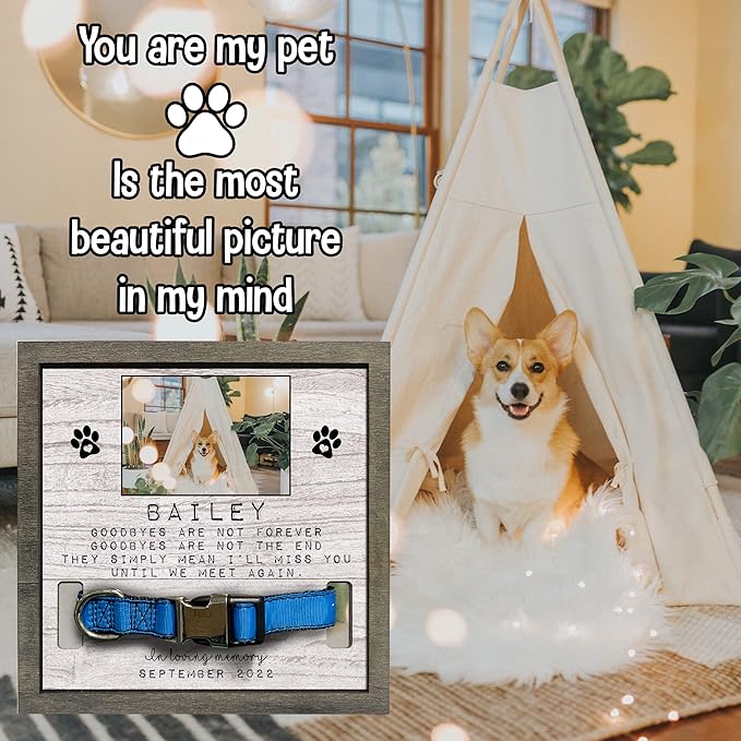 Customized Dog Picture Frames Pet Memorial Gifts Loss Dog Cat Grieving Picture Frame Pet Remembrance Heartfelt Sentimental Quote Memorial Plaques Christmas Plaque Birthday