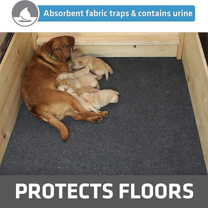 Drymate Whelping Box Liner Mat, Machine Washable, Super Absorbent, Waterproof, Quick Dry, Slip-Resistant, Reusable Dog Puppy Pee Pads for Training, Housebreaking, Incontinence, Crate (USA Made)(48x50)