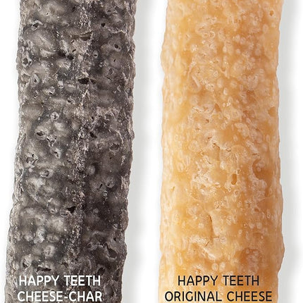 Himalayan Dog Chew Happy Teeth Yak Cheese, Soft Dog Chew, 100% Natural Soft Density Dental Treats, Gluten Free, Safe Treats for Oral Health, Lactose & Grain Free, Protein Rich, Cheese-Charcoal 2 Count