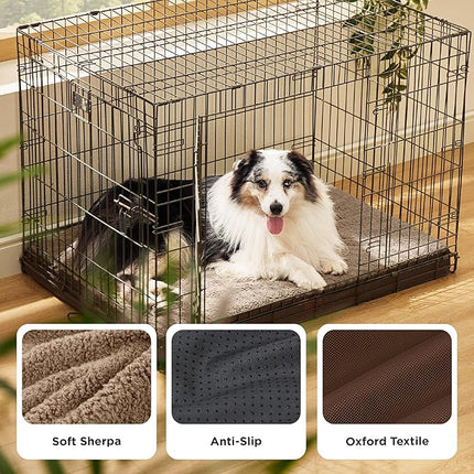 Bedsure XL Dog Bed for Crate - Large Orthopedic Flat Pet Beds with Removable Washable Cover, Egg Crate Foam Crate Mat, Suitable for Pet Up to 90 lbs