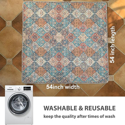 nunubaby Washable Pee Pads for Dogs, Stylish, Non-Slip and Leak-Proof Pee Pads. Reusable Potty Pads for Dogs for Crates and Floors.(Cream/Multi, 54" x54" )