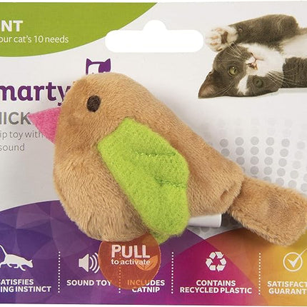 SmartyKat Chickadee Chirp Electronic Sound Cat Toy, Contains Catnip, Battery Powered - Light Brown, One Size