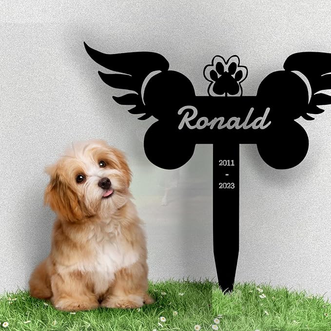 Custom Pet Name Memorial Grave Stake Marker, Custom Pet Garden Metal Stake, Pet Memorial Metal Sign, Personalized Pet Memorial Stake, Outdoor Pet Garden Decor