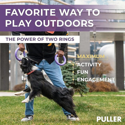 Puller Outdoor Dog Ring Toys - Dog Fetch Toy & Tug of War Dog Toy for Small Medium Large Dogs - Dog Ball & Soft Dog Frisbee Alt - Outside Dog Yard Toys - Big Dog Pull Toy - Dog Agility Jumps Tool