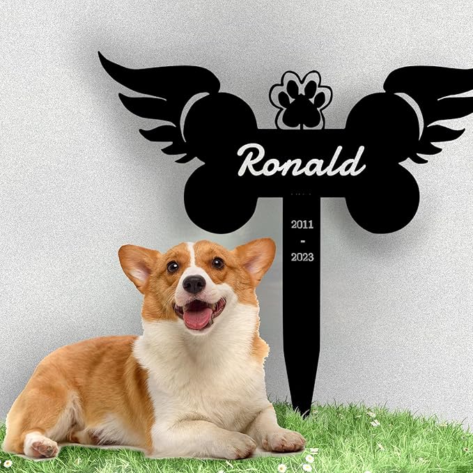 Custom Pet Name Memorial Grave Stake Marker, Custom Pet Garden Metal Stake, Pet Memorial Metal Sign, Personalized Pet Memorial Stake, Outdoor Pet Garden Decor