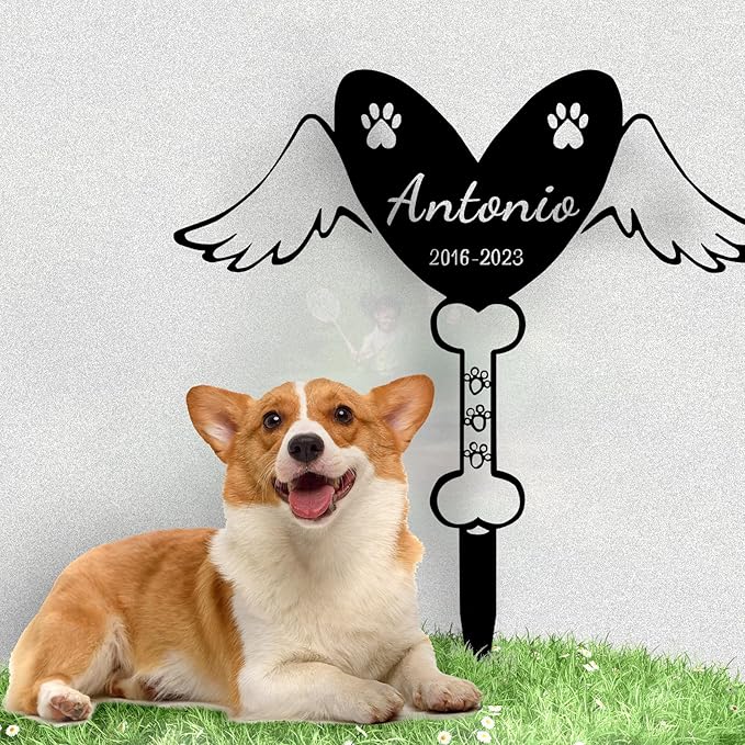 Custom Pet Name Memorial Grave Stake Marker, Custom Pet Garden Metal Stake, Pet Memorial Metal Sign, Personalized Pet Memorial Stake, Outdoor Pet Garden Decor