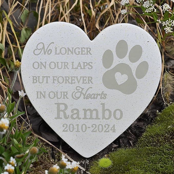 Personalized Pet Stone | Pet Memorial Stone | Dog Memorial Stone | Pet Memorial Gift | Pet Loss Gift | Pet Memorial | Dog Memorial | Cat Memorial | Loss of a Dog - in Our Hearts Forever